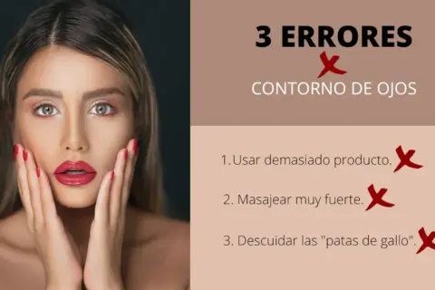 Una mujer con maquillaje resalta los errores comunes al usar contorno de ojos, para que sirve el contorno de ojos y cómo evitarlo.