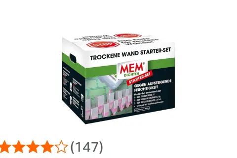 MEM Trockene Wand Starter-Set gegen aufsteigende Feuchtigkeit. Horizontalsperre für trockene Wände.