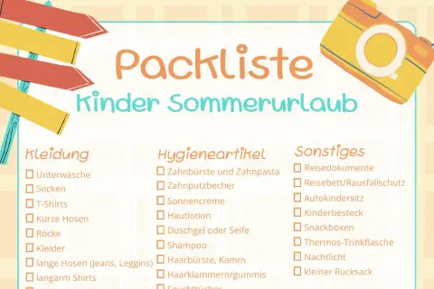 Packliste für den Kinder-Sommerurlaub: Kleidung, Hygieneartikel und Sonstiges. So erstellen Sie die perfekte Packliste!