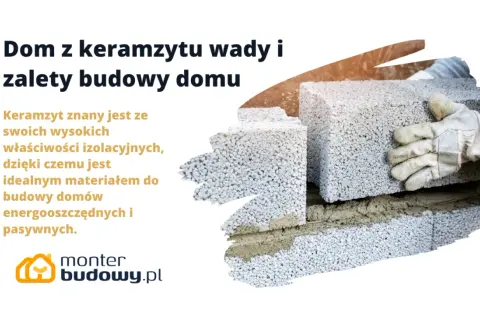Dom z keramzytu: wady i zalety budowy. Ręka w rękawicy układa pustaki keramzytowe, podkreślając ich właściwości izolacyjne.