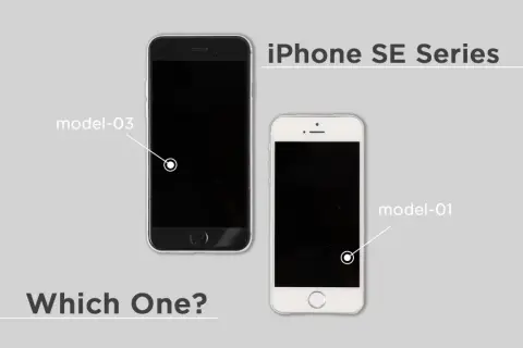 Deux iPhones SE côte à côte, l'un noir (model-03) et l'autre blanc (model-01). Comment savoir si iPhone SE 2020 ou 2022 ?