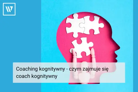 Głowa z puzzlami w środku symbolizuje proces myślowy. Dowiedz się, czym zajmuje się coach kognitywny.