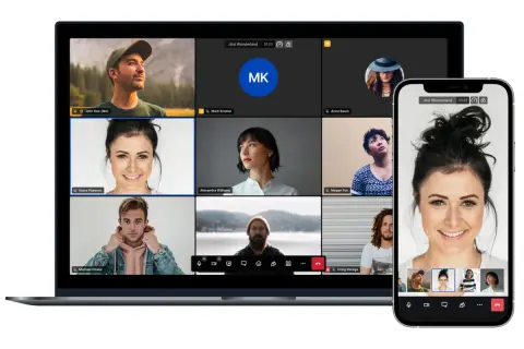 Jitsi Meet cos'è? Una videochiamata di gruppo su laptop e smartphone, con partecipanti da tutto il mondo.