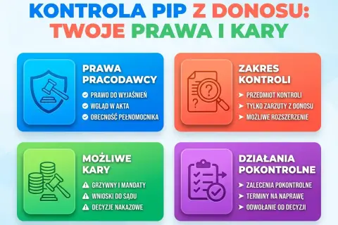 Kontrola PIP z donosu: prawa pracodawcy, zakres kontroli, możliwe kary i działania pokontrolne. Informacje o kontroli PIP z donosu.