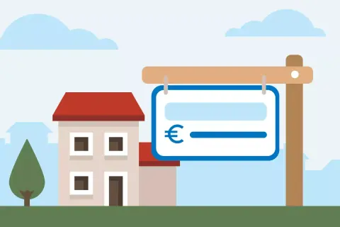 Casa in vendita con cartello euro. Possibilità di vendere casa e continuare ad abitare.