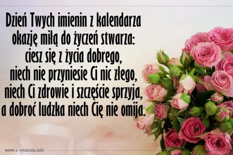 Bukiet róż na imieniny Czesława. Życzenia: ciesz się życiem, niech zdrowie i szczęście sprzyjają, a dobroć niech Cię nie omija.