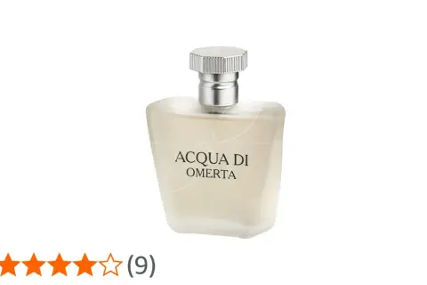 Elegancka butelka perfum "Acqua di Omerta" z metalową nakrętką. Tajemniczy zapach, który skrywa swoją historię.