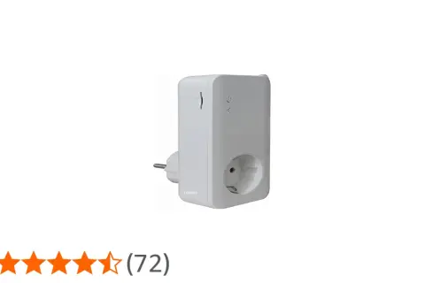 Adaptateur secteur blanc, modèle simpal t40, avec prise et prise femelle.