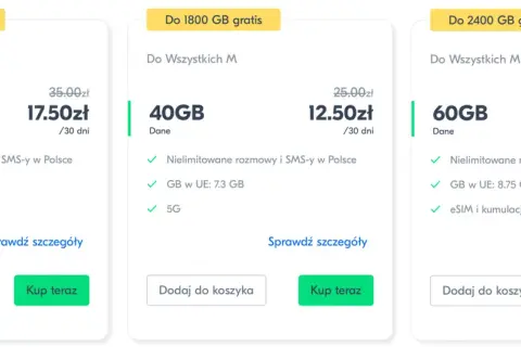 Oferty Lycamobile: 70GB za 17.50zł, 40GB za 12.50zł, 60GB za 15.00zł. Sprawdź stan konta i wybierz najlepszy pakiet danych.