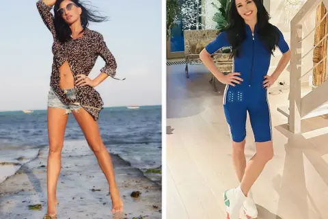 Justyna Steczkowska w sportowym stroju i na plaży. Dwie odsłony wokalistki.