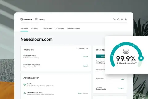Panel zarządzania domeną ai z gwarancją dostępności 99.9%.