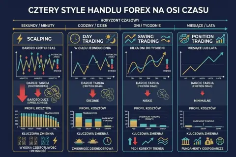 Cztery style handlu na Forex: Scalping, Day Trading, Swing Trading, Position Trading. Wybierz najlepsza platforma forex dla siebie.
