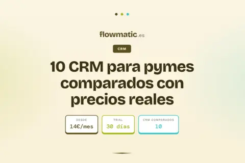 Comparativa de 10 programas de gestión de clientes (CRM) para pymes, con precios desde 14€/mes y 30 días de prueba.