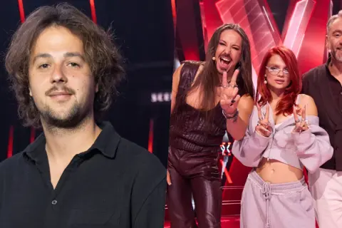 Młody uczestnik i jurorzy The Voice of Poland: Justyna Steczkowska, Lanberry i Tomson.