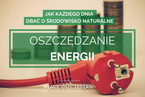 Oszczędzanie energii to klucz do dbania o środowisko. Czerwona wtyczka i stosy monet symbolizują mądre zarządzanie zużyciem prądu.