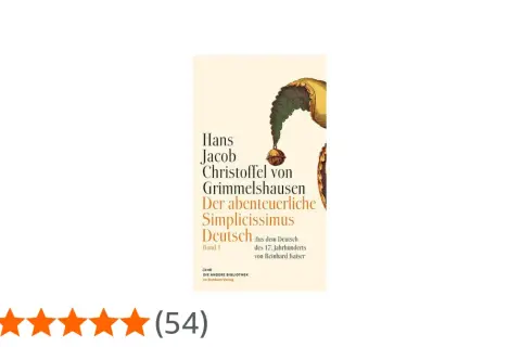 Buchcover: "Der abenteuerliche Simplicissimus" von Grimmelshausen. Die Bedeutung des Titels liegt in der Darstellung eines einfachen, naiven Helden.