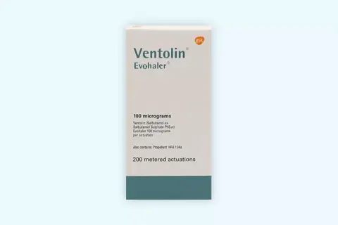 Opakowanie leku Ventolin Evohaler 100 mikrogramów, 200 dawek. Sprawdź aktualną ventolin cena.