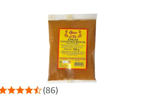 Un sachet d'épice à couscous rouge, mélange d'épices pour relever vos plats.