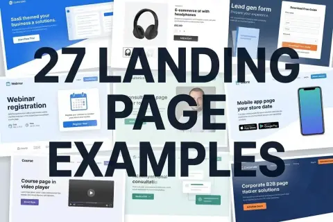Ejemplos de landing pages gratis: SaaS, e-commerce, webinars, cursos, formularios de contacto y más. ¡Inspírate para crear las tuyas!