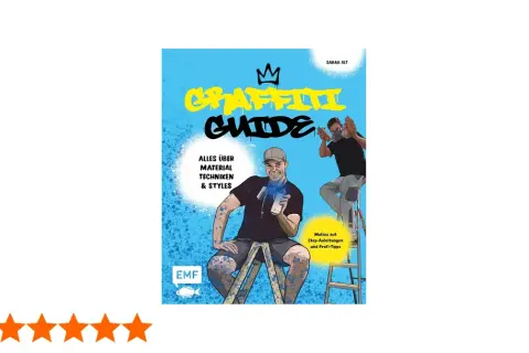 Illustration eines Graffiti-Guides mit zwei Männern, die Sprühdosen halten.