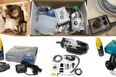 Zestawy do automatycznego smarowania łańcucha motocyklowego: Scottoiler, Q-Man Oiler, eSystem.