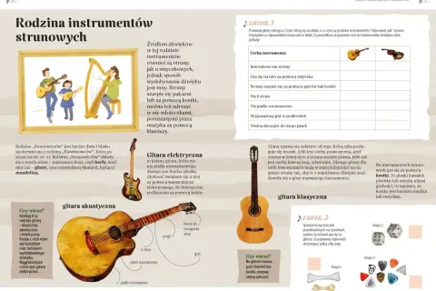 Gitara to instrument strunowy, który można szarpać palcami lub kostką.