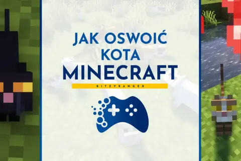 Jak oswoić kota w Minecraft? Czarny kot i rudy kot z gry Minecraft na tle trawy i wody.