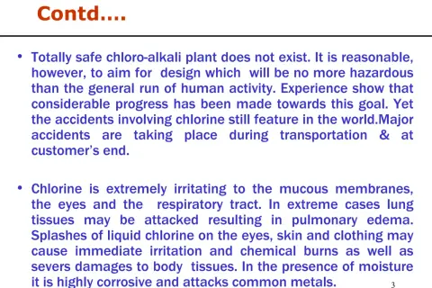 Texte sur l'intoxication au chlore : les accidents impliquant le chlore sont fréquents, causant des brûlures et des dommages aux tissus. Le traitement est essentiel.