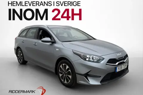 Grå Kia Ceed SW, perfekt för en begagnad bil-test. Hemleverans inom 24h i Sverige.