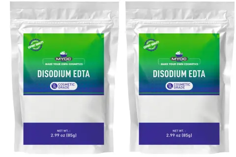 Dwie paczki kosmetycznego **disodium edta** (85g każda), idealne do tworzenia własnych kosmetyków.