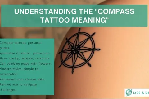 Un tatuaje de brújula en el hombro, símbolo de guía y dirección. Representa tu camino elegido y te recuerda cómo navegar los desafíos.