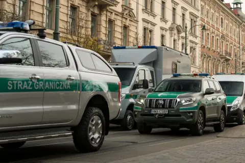 Samochody Straży Granicznej na ulicy. Czy zarobki funkcjonariuszy są adekwatne do ich służby?