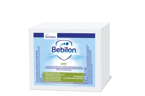Bebilon HMF, wzmacniacz mleka kobiecego dla niemowląt. Produkt w proszku.