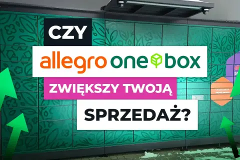 Allegro One Box: ile czasu na odbiór? Zielone strzałki sugerują wzrost sprzedaży dzięki tej opcji.