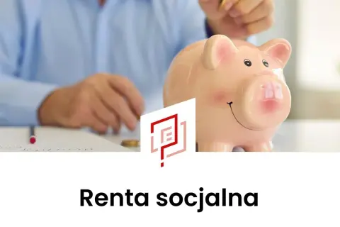 Ręka wrzuca monetę do świnki-skarbonki. Temat: nowe zasady przyznawania renty socjalnej.