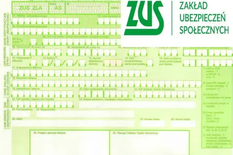 Formularz ZUS ZLA do zgłoszenia niezdolności do pracy, kluczowy przy ustalaniu wynagrodzenia chorobowego a zasiłku chorobowego.