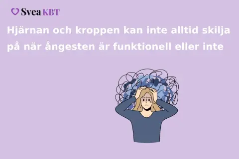 En person med huvudet i händerna, omgiven av kaotiska tankar, symboliserar social ångest.