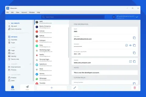 Bitwarden – darmowy menedżer haseł, gdzie przechowujesz dane logowania do AWS, Netflix i innych.