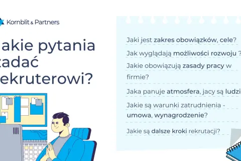 Zastanawiasz się nad ciekawymi pytaniami rekrutacyjnymi? Dowiedz się, co zapytać rekrutera o obowiązki, rozwój, atmosferę i warunki zatrudnienia.