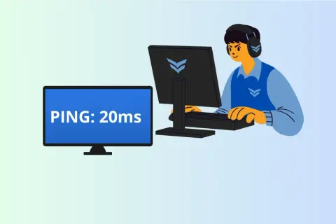 Gracz z niskim pingiem 20ms cieszy się płynną rozgrywką.