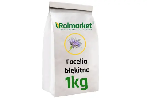 Opakowanie nasion facelii błękitnej 1kg. Rolmarket oferuje atrakcyjną facelia cena za tonę.