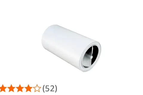 Vit ljuddämpare för ventilation, 160 mm diameter. Minskar ljud från fläktar och kanaler.