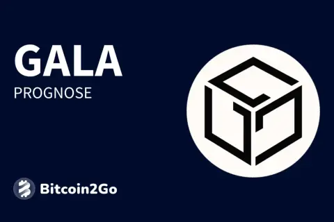GALA Prognose: Ein Logo mit einem stilisierten Würfel im Kreis, das die GALA coin repräsentiert. Bitcoin2Go.