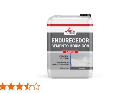 Envase de endurecedor de hormigón Durbeton, 5L, incoloro. Ideal para reducir polvo y tratar superficies.