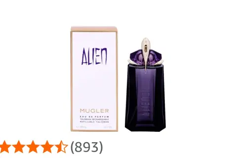 Perfumy Alien Mugler 90ml w fioletowym flakonie z pudełkiem.