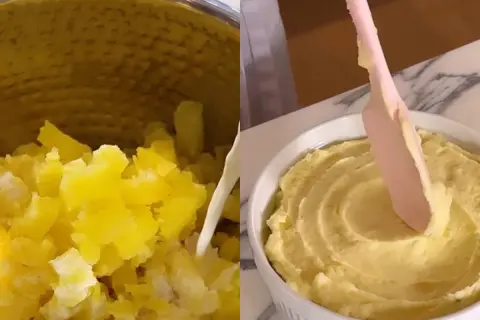 Dodawanie mleka do ziemniaków, aby uzyskać idealne puree. Sprawdź, jak zagęścić puree do perfekcji.