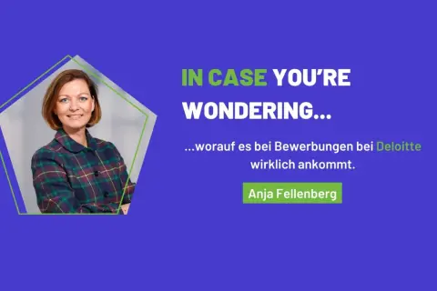 Anja Fellenberg lächelt, während sie erklärt, welche positiven Eigenschaften bei Deloitte zählen.