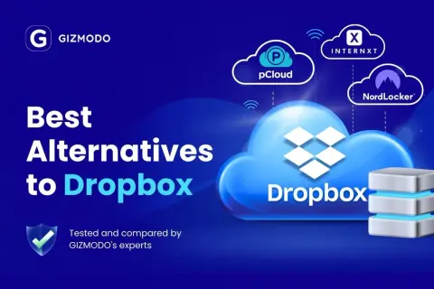 Gizmodo presents the best Dropbox alternatives, featuring pCloud, Internxt, and NordLocker.