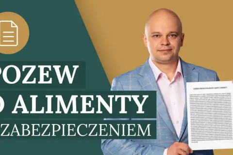 Mężczyzna prezentuje dokument "Pozew o alimenty z zabezpieczeniem". Dowiedz się, ile kosztuje napisanie pozwu o alimenty.