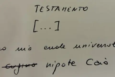 Testamento olografo non registrato: "Nomino mio erede universale mio cugino nipote Caio Ron". La validità è garantita dalla forma.